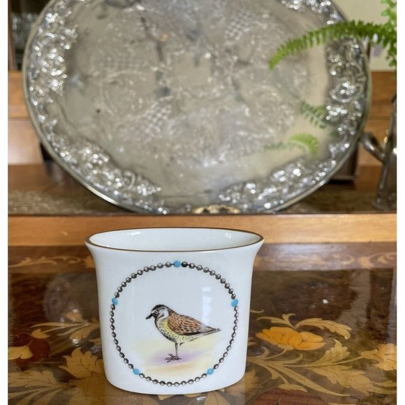 Vintage Royal Worcester Bone China Toothpick Holder, Match Holder, Bird Birds - Picture 1 of 6